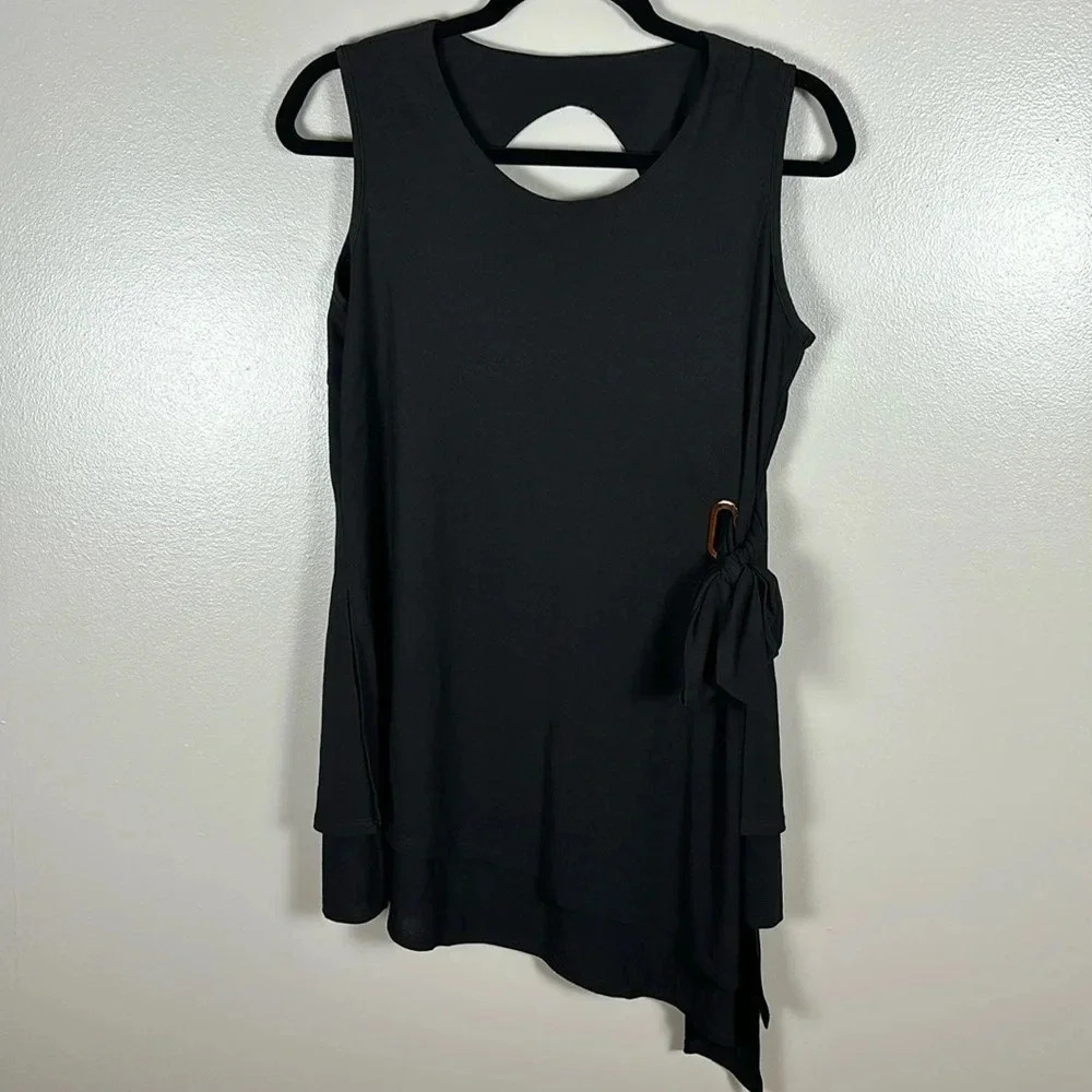 Zoe Black Side Slit Dress